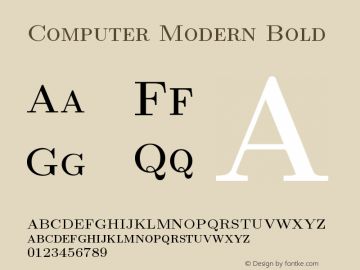 Computer Modern Bold Version 0.3 Font Sample