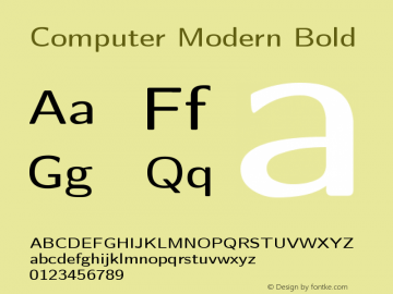 Computer Modern Bold Version 0.3 Font Sample