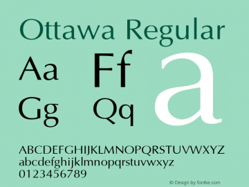 Ottawa Regular v1.0c Font Sample