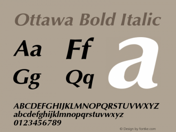 Ottawa Bold Italic v1.0c Font Sample