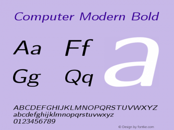 Computer Modern Bold Version 0.3 Font Sample