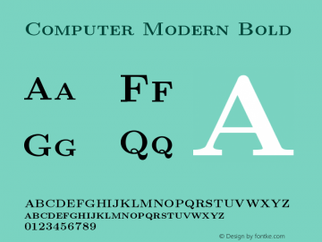 Computer Modern Bold Version 0.3 Font Sample