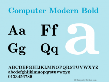 Computer Modern Bold Version 0.3图片样张