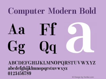 Computer Modern Bold Version 0.3 Font Sample