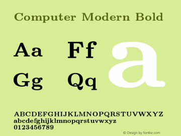 Computer Modern Bold Version 0.3 Font Sample