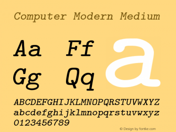 Computer Modern Medium Version 0.3 Font Sample