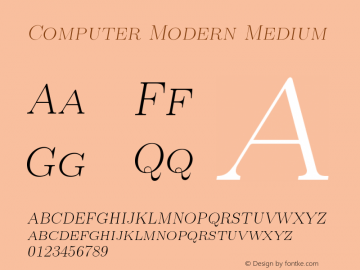 Computer Modern Medium Version 0.3 Font Sample