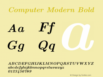 Computer Modern Bold Version 0.3 Font Sample