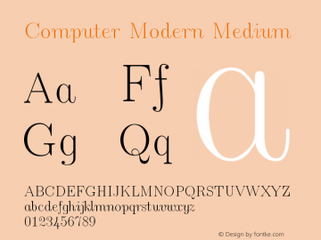 Computer Modern Medium Version 0.3 Font Sample