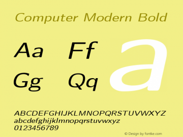 Computer Modern Bold Version 0.3 Font Sample