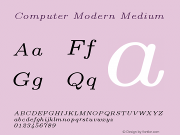 Computer Modern Medium Version 0.3 Font Sample