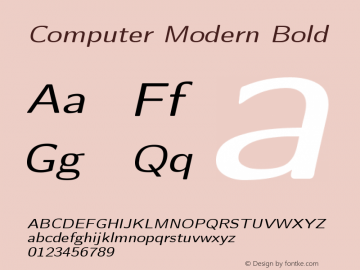 Computer Modern Bold Version 0.3 Font Sample