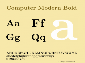 Computer Modern Bold Version 0.3 Font Sample