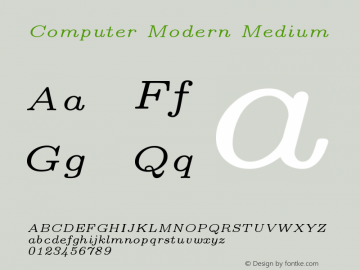 Computer Modern Medium Version 0.3 Font Sample