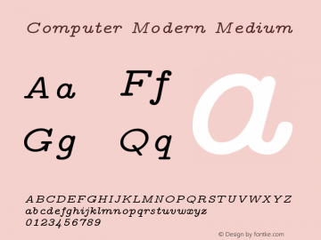 Computer Modern Medium Version 0.3 Font Sample