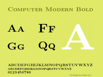 Computer Modern Bold Version 0.3 Font Sample