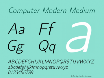 Computer Modern Medium Version 0.3 Font Sample