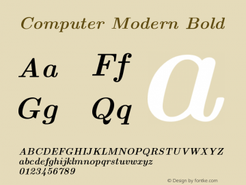 Computer Modern Bold Version 0.3 Font Sample