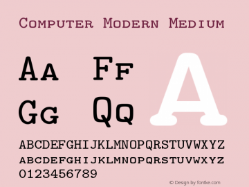 Computer Modern Medium Version 0.3 Font Sample