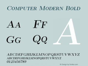 Computer Modern Bold Version 0.3 Font Sample