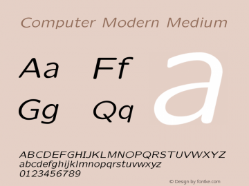 Computer Modern Medium Version 0.3 Font Sample