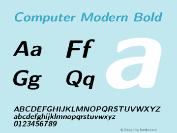 Computer Modern Bold Version 0.3 Font Sample