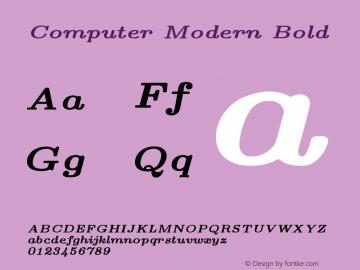 Computer Modern Bold Version 0.3 Font Sample