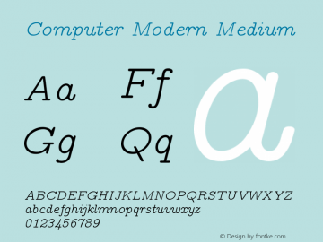 Computer Modern Medium Version 0.3 Font Sample