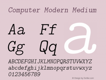 Computer Modern Medium Version 0.3 Font Sample