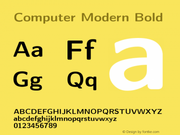 Computer Modern Bold Version 0.3 Font Sample