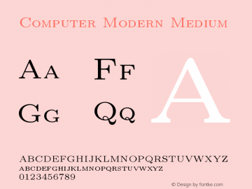 Computer Modern Medium Version 0.3 Font Sample