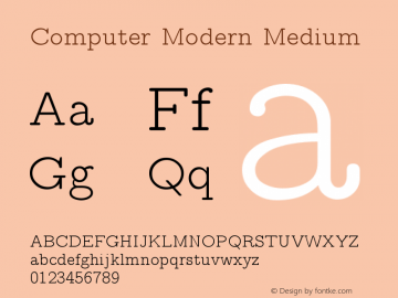 Computer Modern Medium Version 0.3 Font Sample