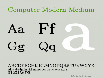 Computer Modern Medium Version 0.3 Font Sample