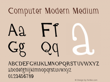 Computer Modern Medium Version 0.3 Font Sample