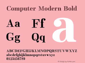 Computer Modern Bold Version 0.3 Font Sample