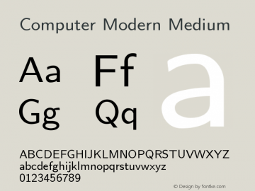 Computer Modern Medium Version 0.3 Font Sample