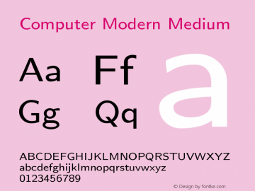 Computer Modern Medium Version 0.3 Font Sample