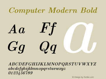 Computer Modern Bold Version 0.3 Font Sample