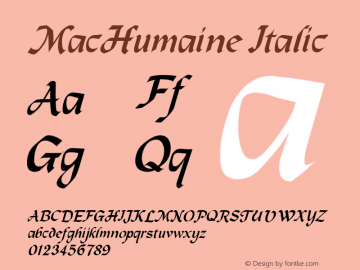 MacHumaine Italic 001.000图片样张