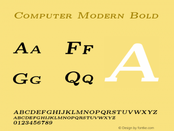 Computer Modern Bold Version 0.3 Font Sample