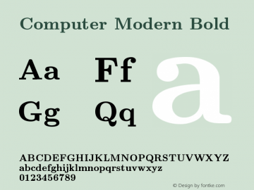 Computer Modern Bold Version 0.3 Font Sample