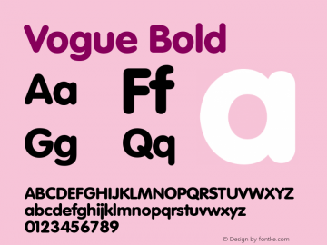 Vogue Bold v1.00 Font Sample