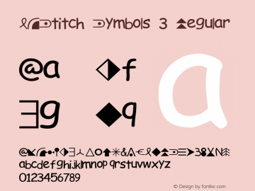 PCStitch Symbols 3 Regular Version 1.000 Font Sample