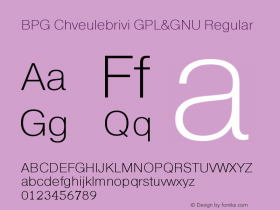 BPG Chveulebrivi GPL&GNU Regular Version 3.002 2009 Font Sample