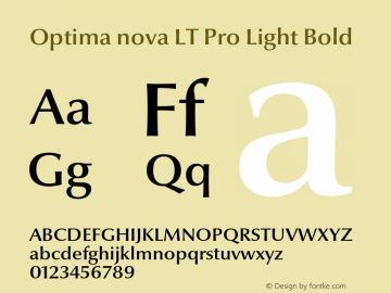 Optima nova LT Pro Light Bold Version 1.200;PS 001.002;hotconv 1.0.38图片样张
