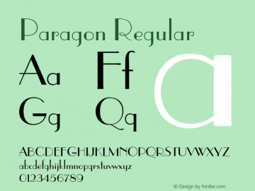 Paragon Regular 001.003 Font Sample