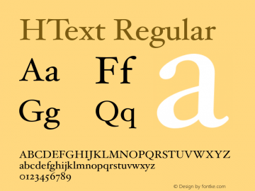 HText Regular 001.000 Font Sample