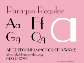 Paragon Regular v1.0c Font Sample