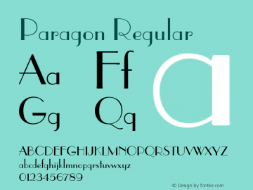 Paragon Regular 001.003 Font Sample