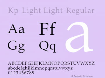 Kp-Light Light-Regular Version 001.000 Font Sample